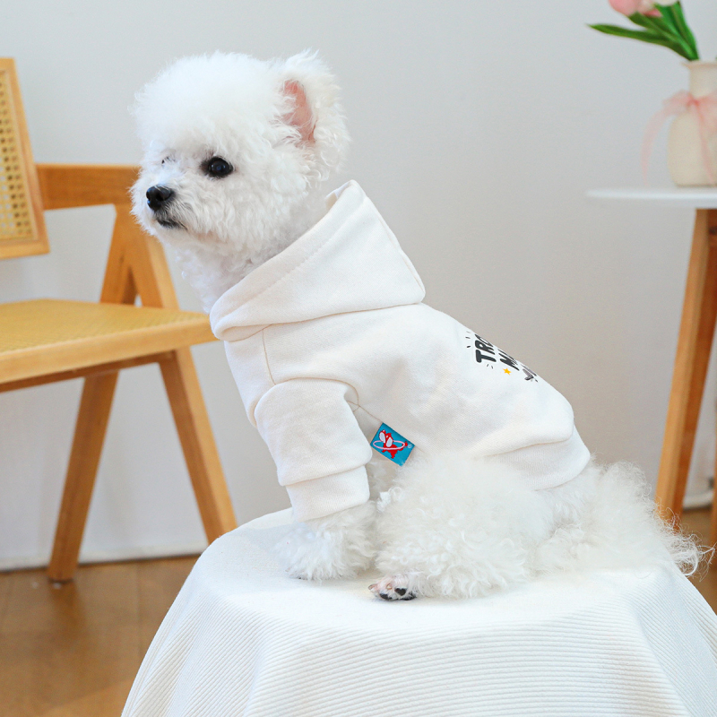 Директна доставка от фабриката/външна търговия на склад дрехи за домашни любимци, кучета и котки, есенни и зимни, бели жилетки за малки проблеми