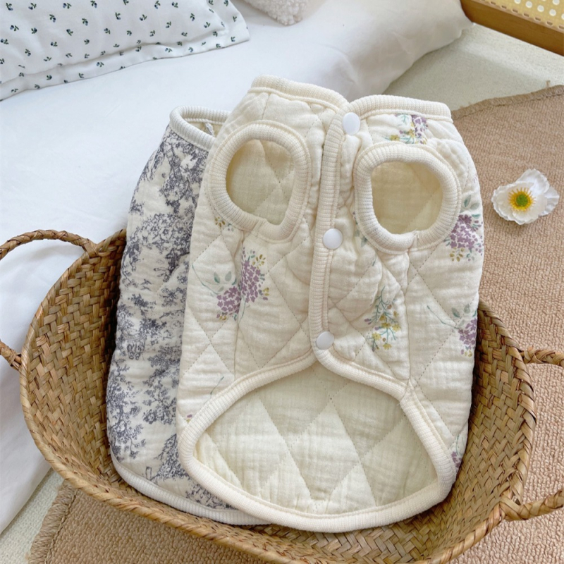 Дрехи за домашни любимци, Памучно палто за котки, Памучен жилет от марля, Дрехи за кучета и котки с малки размери, Домашни дрехи, Чист памук