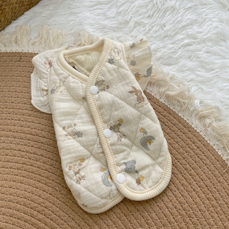 Дрехи за домашни любимци, Памучно палто за котки, Памучен жилет от марля, Дрехи за кучета и котки с малки размери, Домашни дрехи, Чист памук