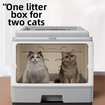 Υπερμεγέθης, πλήρως κλειστή τουαλέτα για γάτες, συρτάρι νιπτήρα με διπλή πόρτα, αναβαθμισμένη τουαλέτα γάτας, μεγάλος χώρος, χωρίς προβλήματα, ανθεκτική στις οσμές, πρόληψη πλευρικών διαρροών