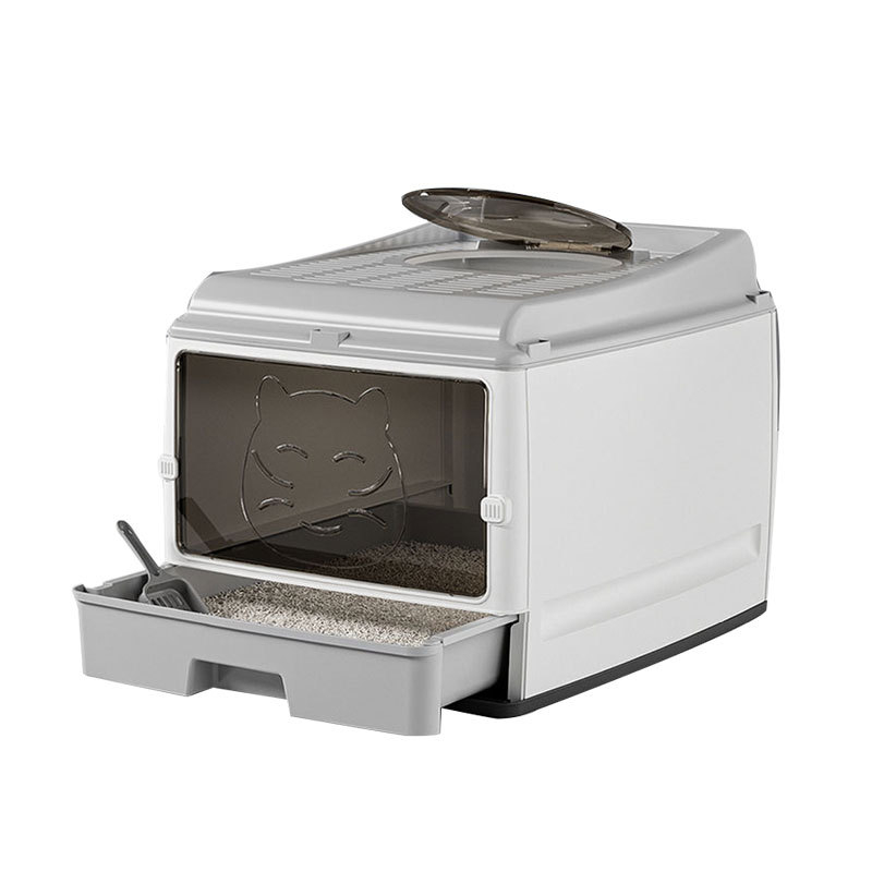 Predimenzionirani, potpuno zatvoreni umivaonik za mačji posip, dvostruka vrata, nadograđeni mačji WC, predimenzionirani prostor, bezbrižan, otporan na mirise, sprječavanje bočnog curenja