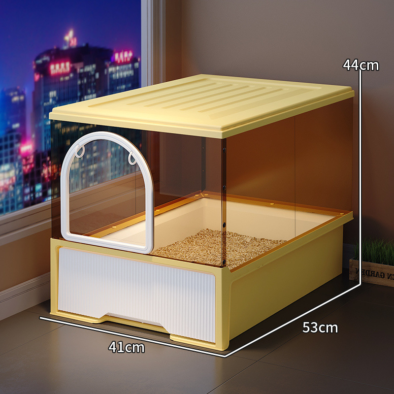 Macskaalomtál Teljesen zárt Szagmentes Fiókos Nagyméretű Fröccsenésgátló Macska WC Homoktakaró Bébi macskaalomtál Macskaalomtál