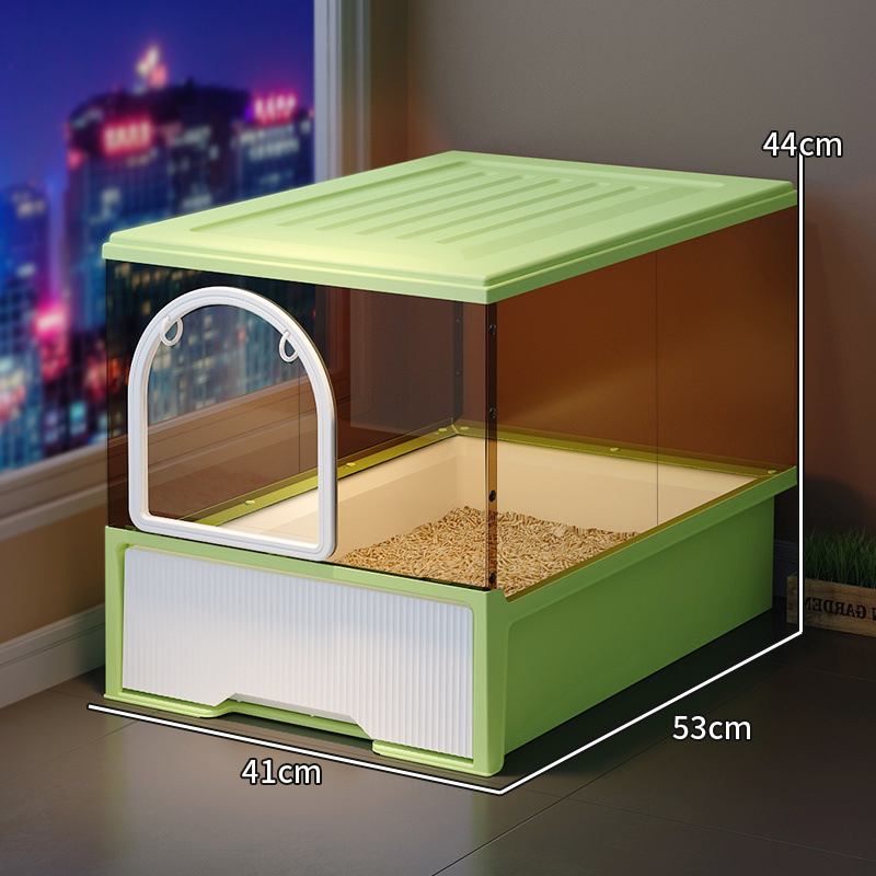 Macskaalomtál Teljesen zárt Szagmentes Fiókos Nagyméretű Fröccsenésgátló Macska WC Homoktakaró Bébi macskaalomtál Macskaalomtál