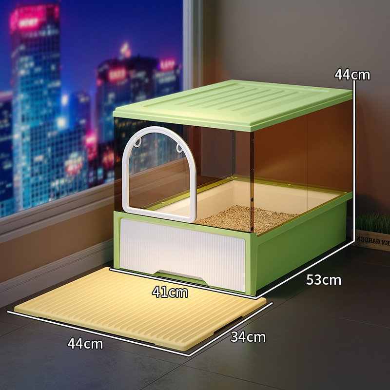 Macskaalomtál Teljesen zárt Szagmentes Fiókos Nagyméretű Fröccsenésgátló Macska WC Homoktakaró Bébi macskaalomtál Macskaalomtál