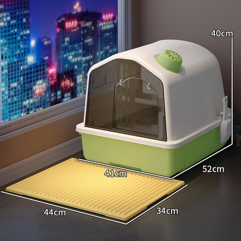Macskaalomtál Teljesen zárt Szagmentes Fiókos Nagyméretű Fröccsenésgátló Macska WC Homoktakaró Bébi macskaalomtál Macskaalomtál