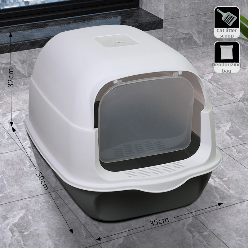 Mačji WC br. Potpuno poluzatvoreni WC za mačiće Kutija za mačji WC Integrirani kavez za mačke Kutija za mačji WC otporna na prskanje