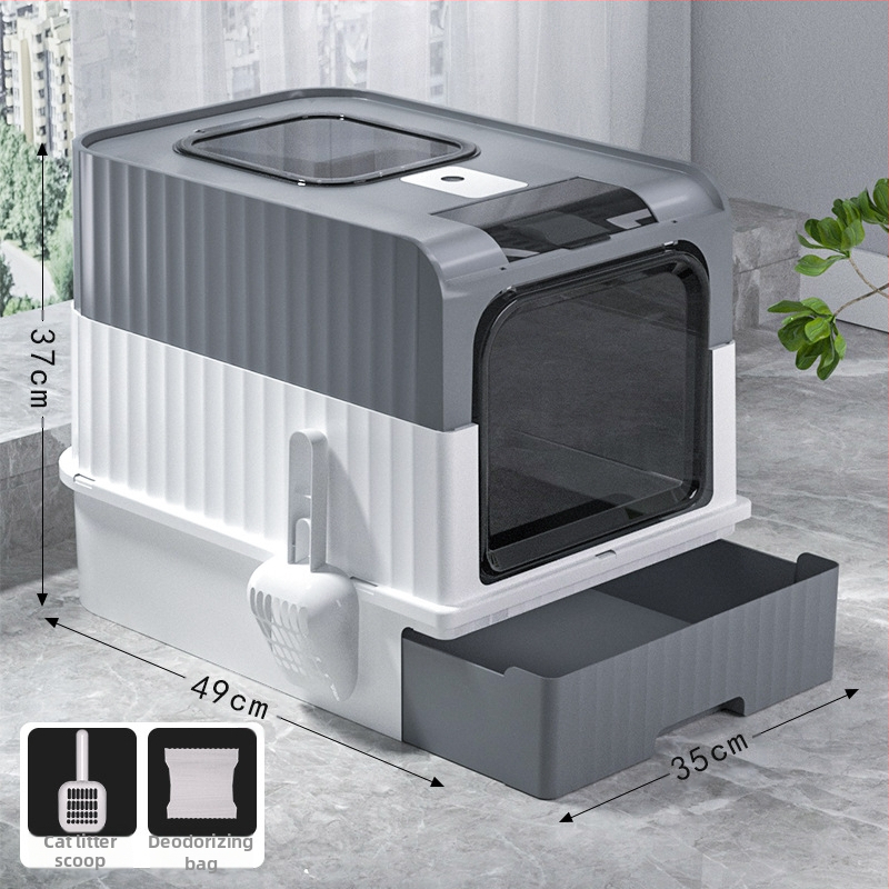 Mačji WC br. Potpuno poluzatvoreni WC za mačiće Kutija za mačji WC Integrirani kavez za mačke Kutija za mačji WC otporna na prskanje