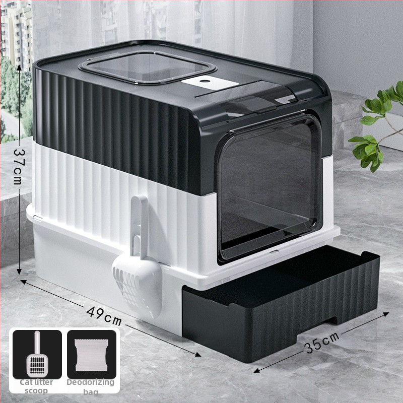 Mačji WC br. Potpuno poluzatvoreni WC za mačiće Kutija za mačji WC Integrirani kavez za mačke Kutija za mačji WC otporna na prskanje