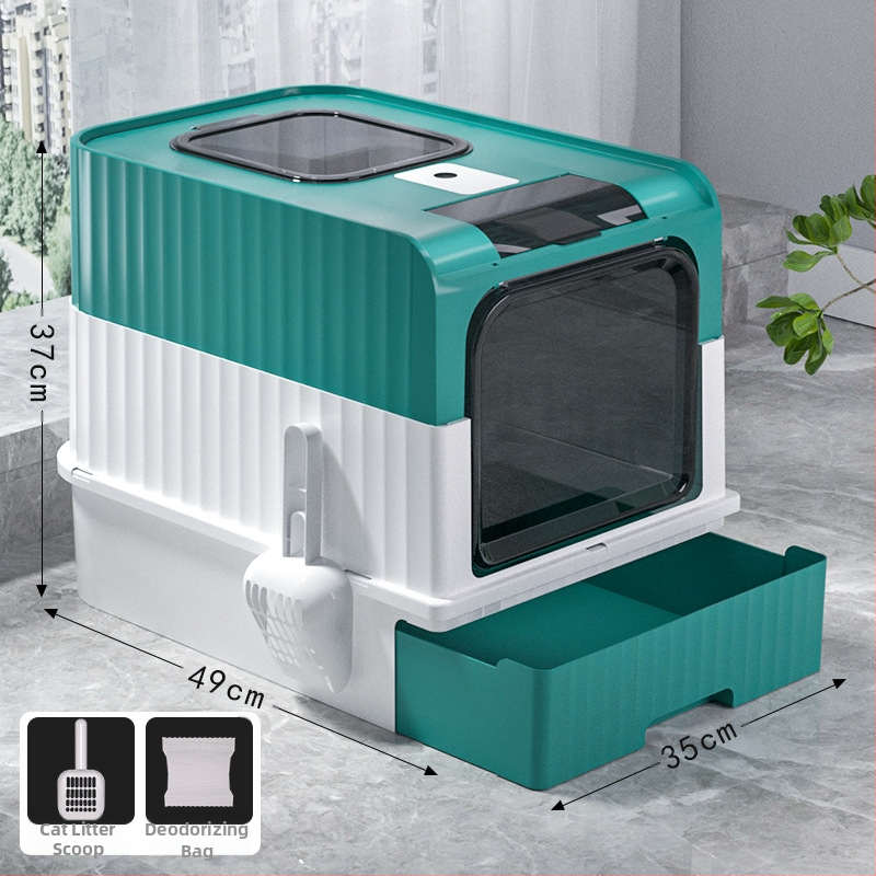 Mačji WC br. Potpuno poluzatvoreni WC za mačiće Kutija za mačji WC Integrirani kavez za mačke Kutija za mačji WC otporna na prskanje