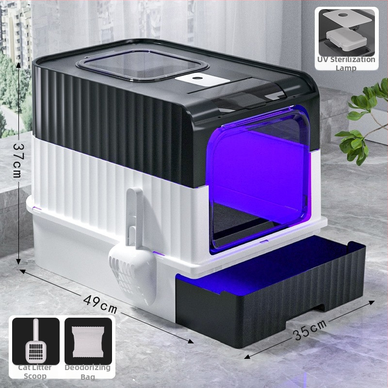 Mačji WC br. Potpuno poluzatvoreni WC za mačiće Kutija za mačji WC Integrirani kavez za mačke Kutija za mačji WC otporna na prskanje