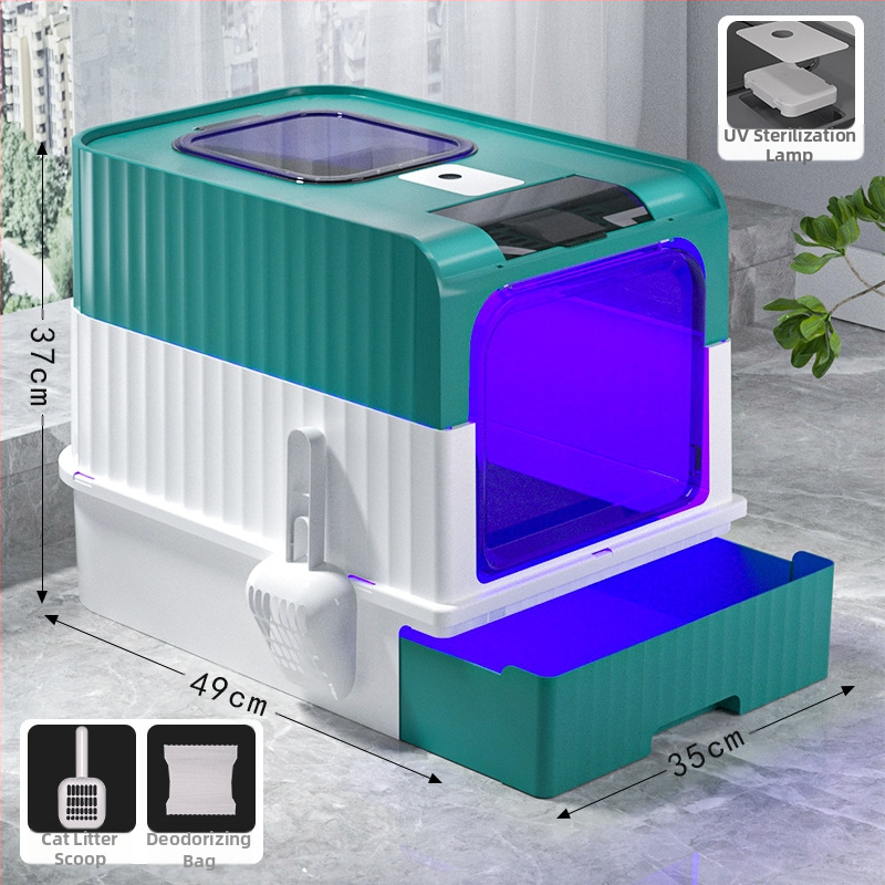 Mačji WC br. Potpuno poluzatvoreni WC za mačiće Kutija za mačji WC Integrirani kavez za mačke Kutija za mačji WC otporna na prskanje