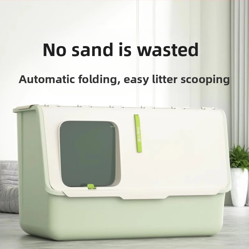 Shouai extra nagy, teljesen zárt macskavécé, macskák be- és kijuttatása bábmacskáknak, alomgátló, nyitott macskaalomtál