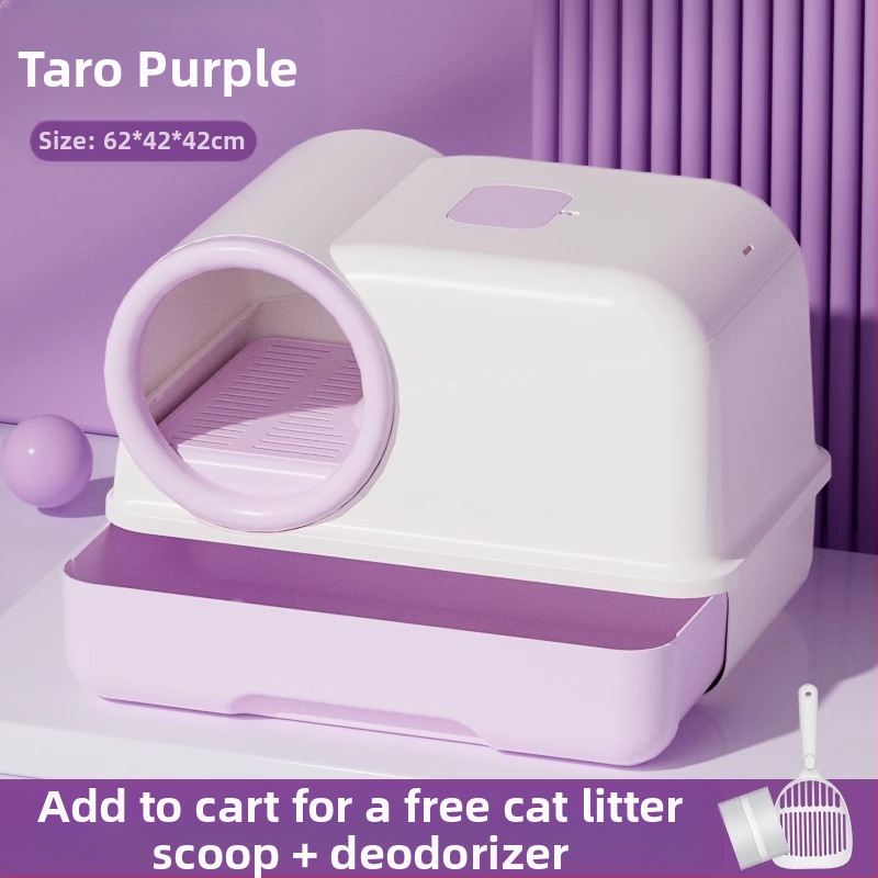 Shouai extra nagy, teljesen zárt macskavécé, macskák be- és kijuttatása bábmacskáknak, alomgátló, nyitott macskaalomtál