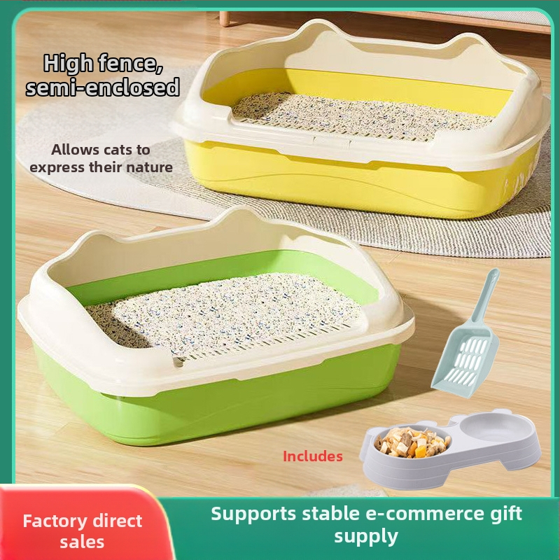 Határokon átnyúló macskaalom doboz, túlméretezett, teljesen zárt macska WC, homok elleni trombita bébi macskaalom doboz, macskakellékek