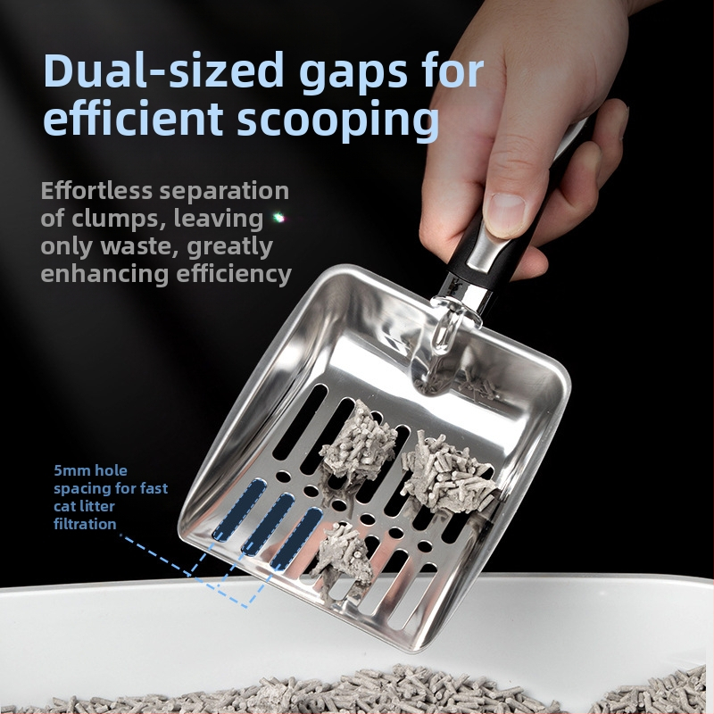 Трансгранична лопатка за котешка тоалет ... от неръждаема стомана лопатка за котешка тоалетна дезодорант за почистване на котешка тоалетна фабрика на едро за домашни любимци