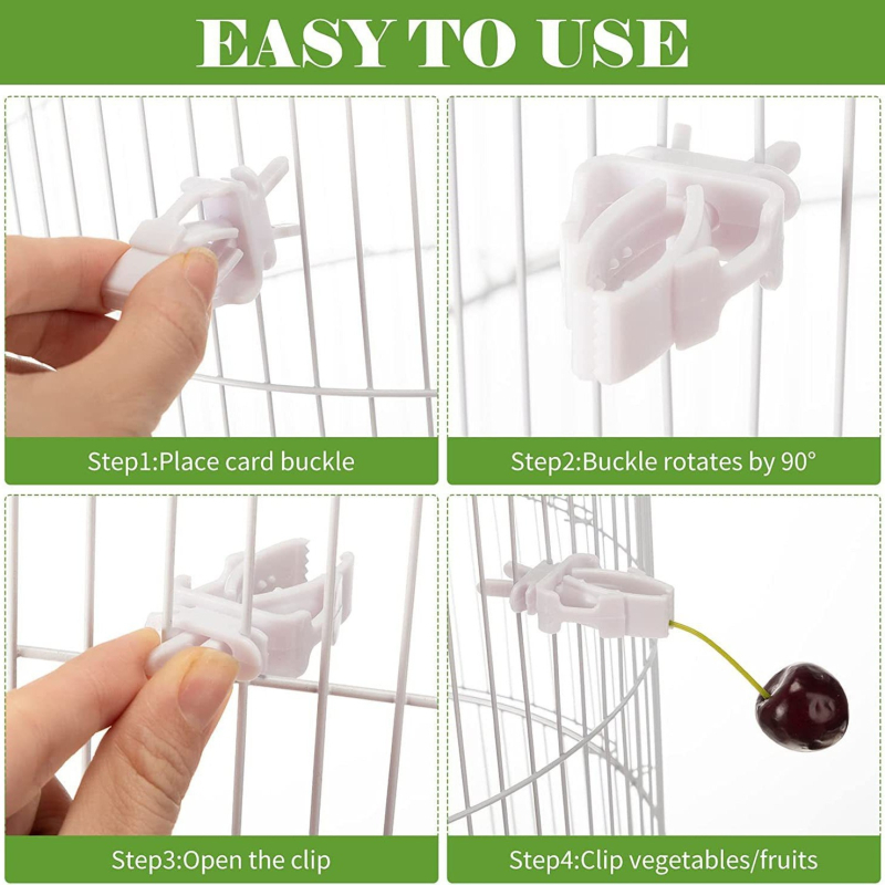 Hvataljke za kavez za ptice, hvataljke za povrće i voće, pribor za kaveze za ptice, pakiranje od 12 kopči za kavez za ptice