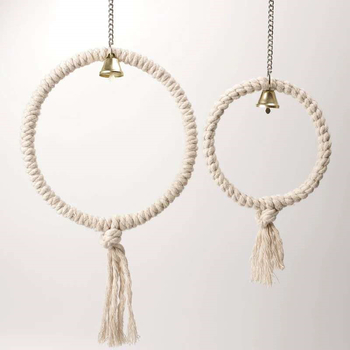 Papagoi tarvikud lindude mänguasjad puuvillast köiest rõngad kiikrõngas puuvillast köiest kiikrõngas puuvillast köiest kiikrõngaste tootjad hulgimüük