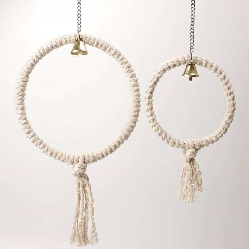 Papagoi tarvikud lindude mänguasjad puuvillast köiest rõngad kiikrõngas puuvillast köiest kiikrõngas puuvillast köiest kiikrõngaste tootjad hulgimüük