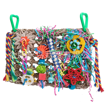 Παιχνίδια μάσησης παπαγάλων, είδη για πουλιά, δίχτυ νερού, λούφα, πεντάκτινο αστέρι, σωλήνας πλεξίματος από χαρτί μεταξιού, παιχνίδια μάσησης, δίχτυ αναρρίχησης