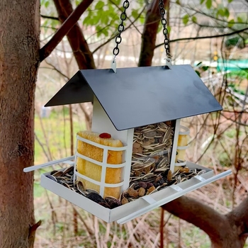Трансгранична желязна къщичка за птици, нова външна занаята, декорация за хранилка за птици за двора, висяща къщичка за колибри.