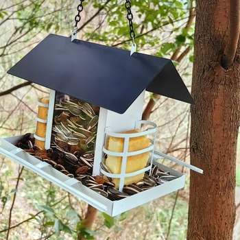 Трансгранична желязна къщичка за птици, нова външна занаята, декорация за хранилка за птици за двора, висяща къщичка за колибри.