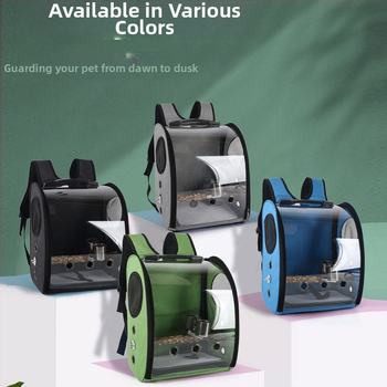 Parrot Out Bag Pet Bird Seljakott Väike lemmikloomade õues kandekott Panoraamne läbipaistev jaamapulk topelt toidutopsiga hulgimüük