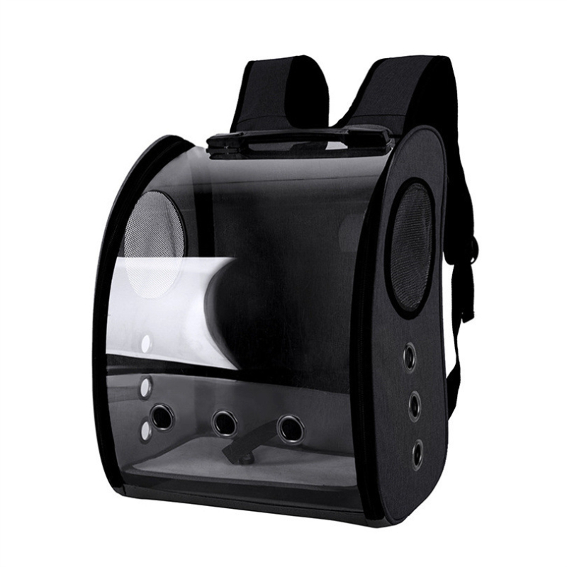 Parrot Out Bag Pet Bird Seljakott Väike lemmikloomade õues kandekott Panoraamne läbipaistev jaamapulk topelt toidutopsiga hulgimüük