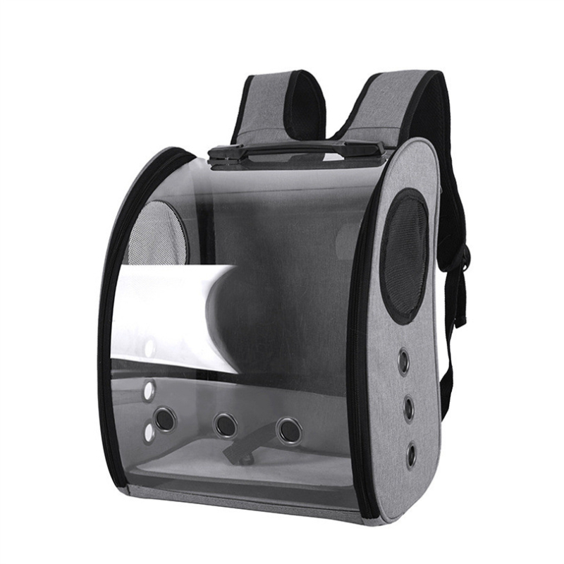 Parrot Out Bag Pet Bird Seljakott Väike lemmikloomade õues kandekott Panoraamne läbipaistev jaamapulk topelt toidutopsiga hulgimüük