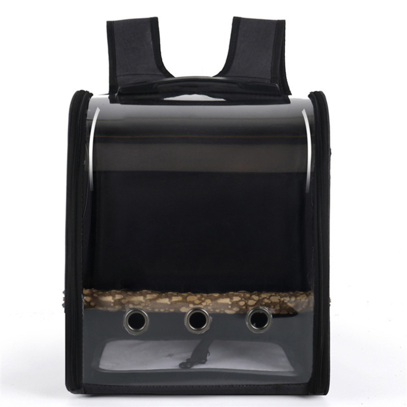 Parrot Out Bag Pet Bird Seljakott Väike lemmikloomade õues kandekott Panoraamne läbipaistev jaamapulk topelt toidutopsiga hulgimüük