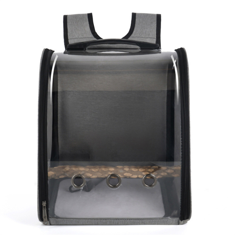 Parrot Out Bag Pet Bird Seljakott Väike lemmikloomade õues kandekott Panoraamne läbipaistev jaamapulk topelt toidutopsiga hulgimüük