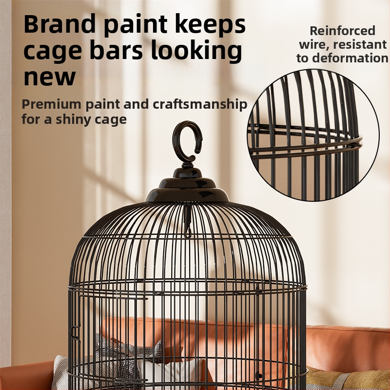 Paukščių narvelis, papūgos narvelis, tigro oda, Xuanfeng, itin didelis apvalus metalinis paukščių narvelis, Daquan paukščio siuvinėtos akies prabangus vilos Bage narvelis