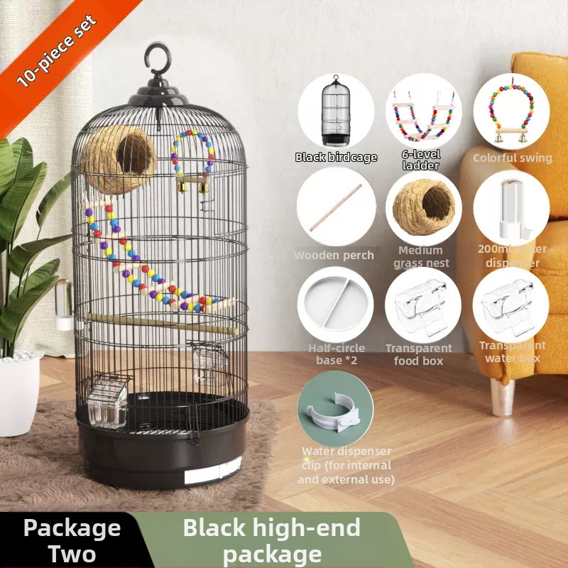 Paukščių narvelis, papūgos narvelis, tigro oda, Xuanfeng, itin didelis apvalus metalinis paukščių narvelis, Daquan paukščio siuvinėtos akies prabangus vilos Bage narvelis