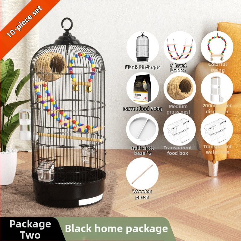 Paukščių narvelis, papūgos narvelis, tigro oda, Xuanfeng, itin didelis apvalus metalinis paukščių narvelis, Daquan paukščio siuvinėtos akies prabangus vilos Bage narvelis