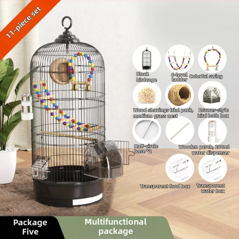 Paukščių narvelis, papūgos narvelis, tigro oda, Xuanfeng, itin didelis apvalus metalinis paukščių narvelis, Daquan paukščio siuvinėtos akies prabangus vilos Bage narvelis