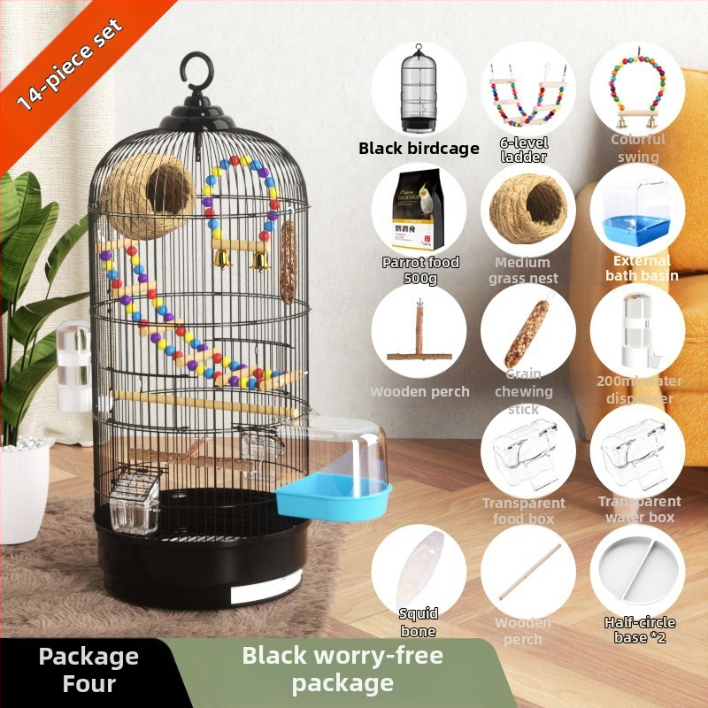 Paukščių narvelis, papūgos narvelis, tigro oda, Xuanfeng, itin didelis apvalus metalinis paukščių narvelis, Daquan paukščio siuvinėtos akies prabangus vilos Bage narvelis