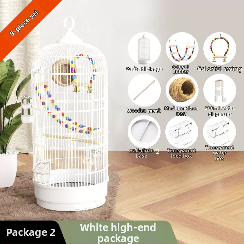 Paukščių narvelis, papūgos narvelis, tigro oda, Xuanfeng, itin didelis apvalus metalinis paukščių narvelis, Daquan paukščio siuvinėtos akies prabangus vilos Bage narvelis