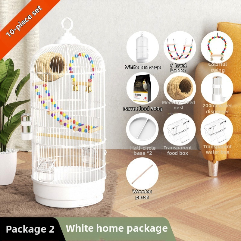 Paukščių narvelis, papūgos narvelis, tigro oda, Xuanfeng, itin didelis apvalus metalinis paukščių narvelis, Daquan paukščio siuvinėtos akies prabangus vilos Bage narvelis