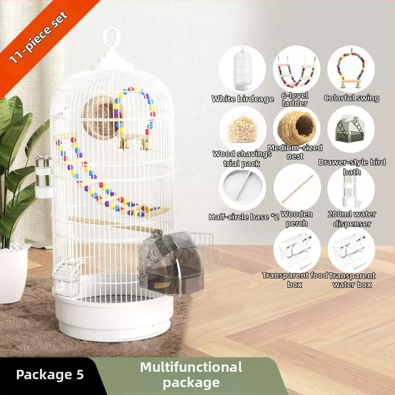 Paukščių narvelis, papūgos narvelis, tigro oda, Xuanfeng, itin didelis apvalus metalinis paukščių narvelis, Daquan paukščio siuvinėtos akies prabangus vilos Bage narvelis