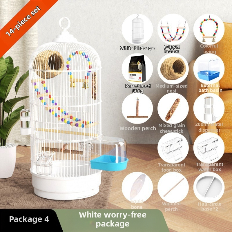 Paukščių narvelis, papūgos narvelis, tigro oda, Xuanfeng, itin didelis apvalus metalinis paukščių narvelis, Daquan paukščio siuvinėtos akies prabangus vilos Bage narvelis