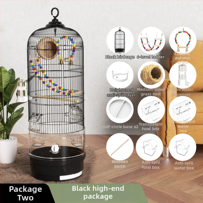 Paukščių narvelis, papūgos narvelis, tigro oda, Xuanfeng, itin didelis apvalus metalinis paukščių narvelis, Daquan paukščio siuvinėtos akies prabangus vilos Bage narvelis