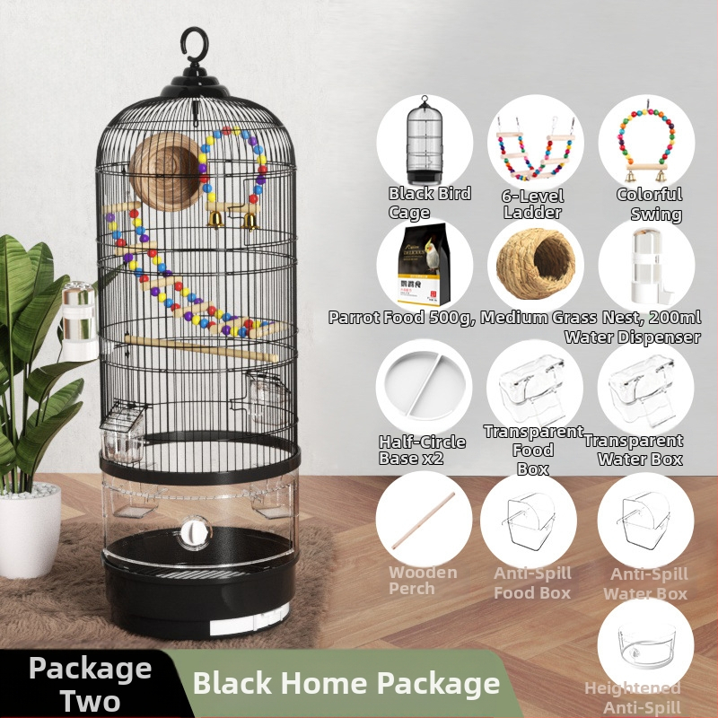 Paukščių narvelis, papūgos narvelis, tigro oda, Xuanfeng, itin didelis apvalus metalinis paukščių narvelis, Daquan paukščio siuvinėtos akies prabangus vilos Bage narvelis