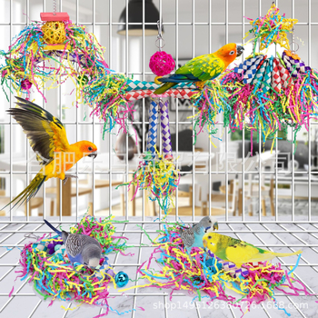 Σετ 5 τεμαχίων παιχνίδι παπαγάλου παιχνίδι μάσησης παιχνίδι σχεδίασης σετ δακτύλων Zanthoxylum Bungeanum ξύλο χαρτί μετάξι υφαντό σετ παιχνιδιών σωλήνα