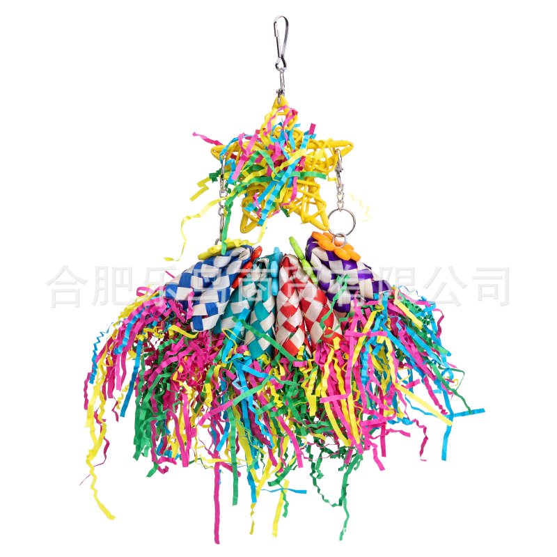 Комплект от 5 части играчка папагал, дъвчаща играчка, играчка за рисуване, комплект за пръсти, Zanthoxylum Bungeanum, дървена хартиена копринена плетена тръбичка