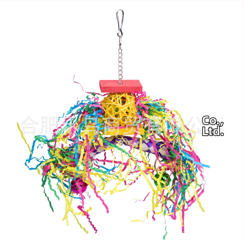 Комплект от 5 части играчка папагал, дъвчаща играчка, играчка за рисуване, комплект за пръсти, Zanthoxylum Bungeanum, дървена хартиена копринена плетена тръбичка