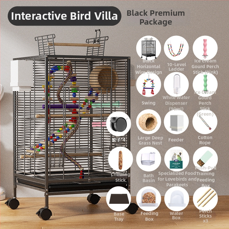 Paukščių narvelis Naujo stiliaus kryžius Šilkinis Buitinis Papūgos Tigro Odos Bijūnas Xuan Feng Varnėnas Gyvas Paukštis Maža Saulė Speciali Didelė Vila