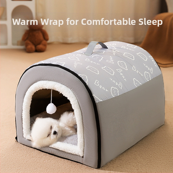 Kennel Four Seasons univerzalni uklonjivi i perivi zimski topli krevet za pse, tip kućice, zimska kućica za pse, mačje gnijezdo, oprema za male pse.
