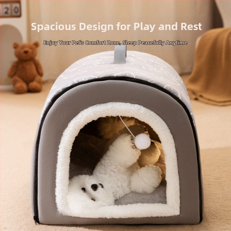 Kennel Four Seasons univerzálny odnímateľný a prateľný zimný teplý pelech pre psov, typ domčeka, zimná búda pre psov, mačacie hniezdo, potreby pre malé psy