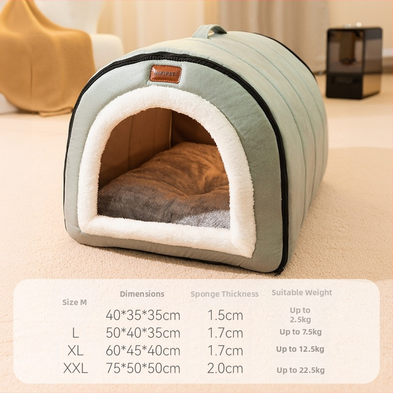 Kennel Four Seasons univerzalni uklonjivi i perivi zimski topli krevet za pse, tip kućice, zimska kućica za pse, mačje gnijezdo, oprema za male pse.