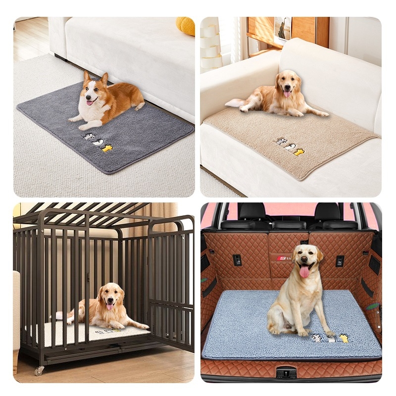 Постелка за развъдник, есен и зима, топла, подплатена, агнешка кадифена постелка за развъдник, неплъзгаща се постелка за котки и кучета, одеяло за домашни любимци на едро