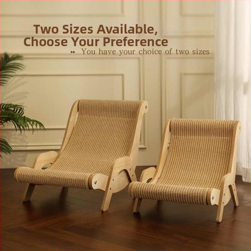 Дъска за драскане от сизал за котки, хамак за кресло за котки, споделена от домашни любимци, дървена стабилна подложка за шлифоване на нокти, която може да се смени, за да устои на надраскване от отломки